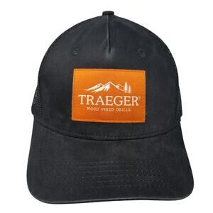 Traeger Wood Fired Grills Snapback Trucker Hat Black OS Adjustable Mesh Back